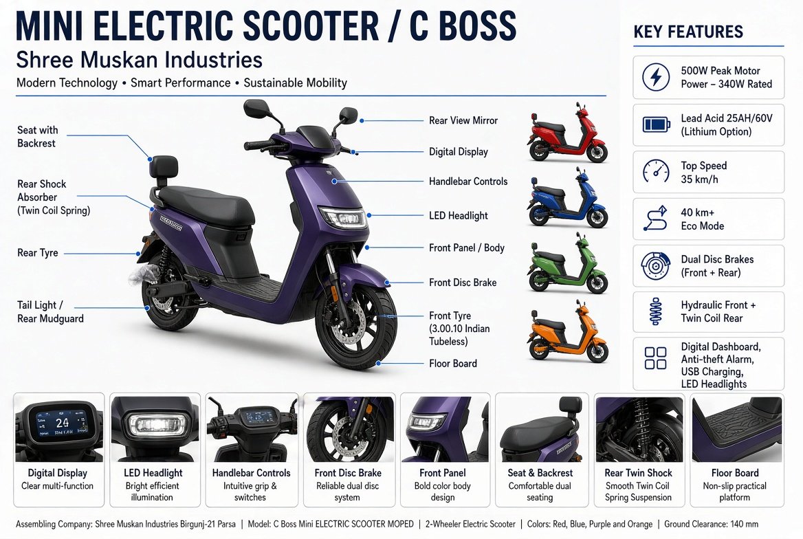 C Boss Mini Electric Scooter Moped