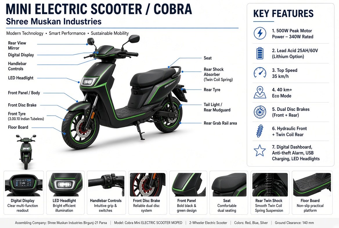 Cobra Mini Electric Scooter Moped